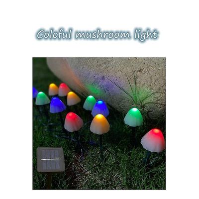 Yunshu LED sol jordstik champignon streng lys udendørs vandtæt landskab lys Farverige 5m