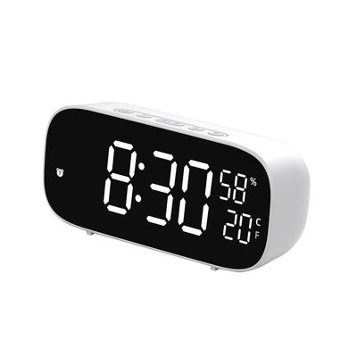 Kuankuanbao Monitoiminen elektroninen LED-digitaalikello hälytyksellä, lämpötilan ja kosteuden säädöllä Valkoinen
