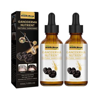 Harmaita estävä hiusseerumi, 2 kpl harmaantumista estävä hiusseerumi, Ganoderma Nutrient Natural Tummening paksummille terveille hiuksille