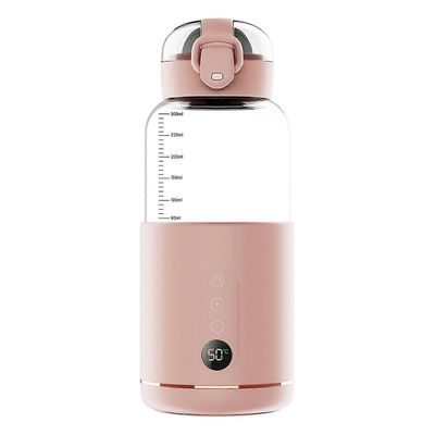 Kannettava vedenlämmitin äidinmaidonkorvikkeelle 300ml kapasiteetti Tarkka lämpötilan säätö sisäänrakennettu akku W Vaaleanpunainen Style C
