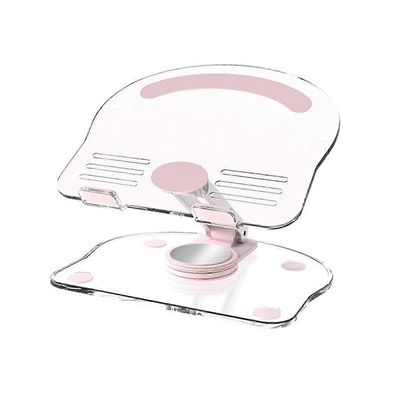 Ergonominen kannettavan tietokoneen jalusta 360 asteen pyörivällä jalustalla, säädettävällä korkeudella ja yleisellä yhteensopivuudella Vaaleanpuna...