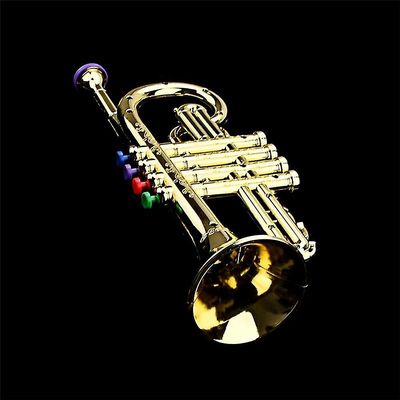 Trumpet Kids Koulutuslelu Puhallinsoittimet Abs Gold Trumpet 4 värillisellä lapsille Kultaa