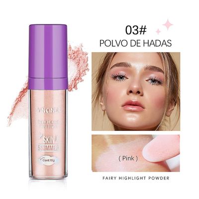 Hightlighter Stick Puff Stick Highlight Powder Glitter Loose Powder Brush Stick Contouring Powder Shimming Powder For Face, Highlight The Natural T...