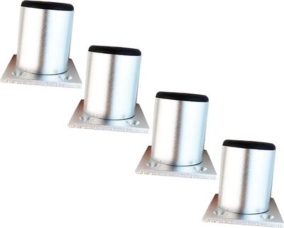 4 justerbare ben 5cm høyde tykkere skap ben bord ben møbler ben, aluminiumslegering møbler ben, høydejusterbar 0-15mm Leveres med Stainle
