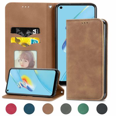 Gangxun Sag For Oppo A54 4g Magnetisk Lukning Læder Tegnebog Cover Housse Etui Shockproof - Marron