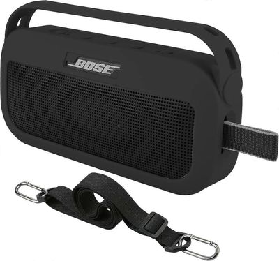 Silikonikotelon suojus kannettavalle Bose SoundLink Flex Bluetooth -kaiuttimelle, kantosuojapussi kahvalla Bose SoundLink Flexiä varten Musta