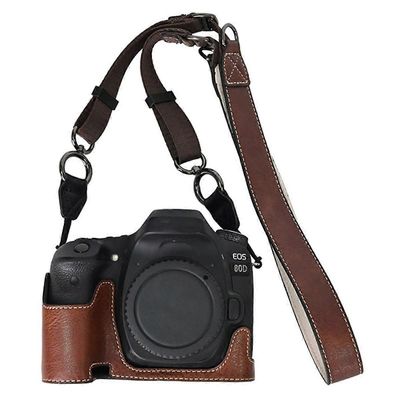 Tyyppi B Canon EOS 90D/80D/70D/60D -kamerakotelolle, jossa olkahihna, suuri leikattu litsirakenne Monivärinen Style B