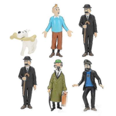 6kpl Tintin Figure lelumalli