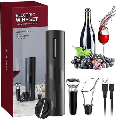 Pilk Elektrisk sett, 5-i-1 elektronisk vinåpner, oppladbar automatisk vinflaske