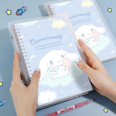 Aionyaaa A5 Kawaii Sanrios Notebook Cute Cinnamoroll Cartoon Girl Heart Avtakbar dagbok skrivesaker Leker for jenter gaver 2 Foret papir