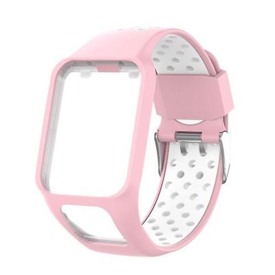 AIR Blød dobbeltfarvet silikone kompatibel til TomTom 2/3 Music (PinkWhite)
