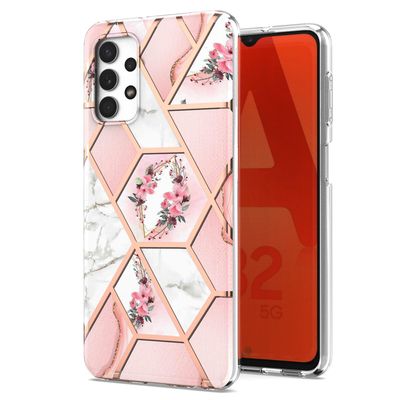 Gangxun Etui til Samsung Galaxy A23 5g / 4g marmorkofanger strålende design stødsikker fleksibel - pink