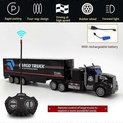 Lasten kaukosäädin Puoliperävaunu RC Sähkökuorma-auton simulointi Kuljetusajoneuvon latauskontti Kuorma-auto Syntymäpäivälahja kontti-kuorma-auto-2