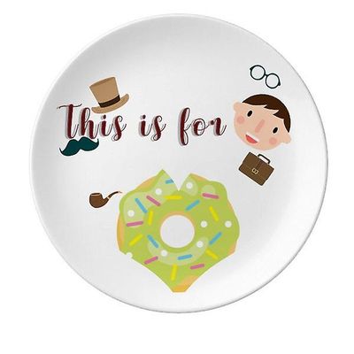 Grøn Doughnut Dessert Sweet Food Far Dessert Plate Dekorative Porcelæn 8 tommer Dinner Home