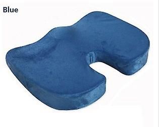 Memory Foam U Pude Ortopædisk Pude Coccyx Stol Smertelindring Kontorsæde Blå