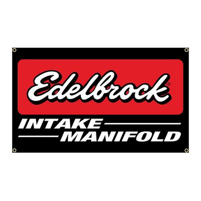 90x150cm Edelbrocks Flag Polyester Trykt Racing Car Decoration Banner 4 hull i 4 hjørner 120 x 180cm