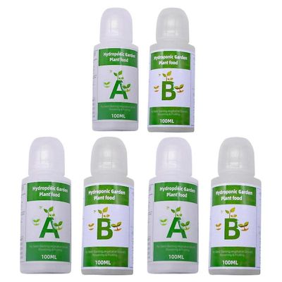 Plant Universal Nutrient Solution Hydroponic Garden Plant Food Flytende gjødsel A + B Todelt sett 3sets