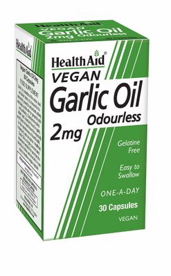 Health Aid Terveysapu Valkosipuliöljy 2mg (hajuton), 30 kasvismyssyä