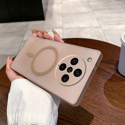 Oppo Find X8 Pro 5G -magneettikotelolle, joka on yhteensopiva MagSafe Frosted PC -puhelimen kuoren kanssa kameran linssillä Monivärinen Desert Gold