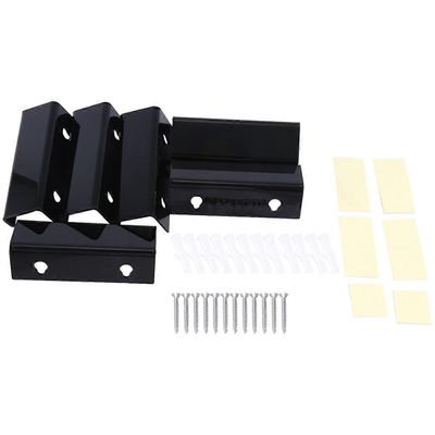 Musta vinyylilevyhylly seinäteline 6 pakkaus, vinyylipidikeseinä, akryylialbumin levypidikenäyttö 6 pack