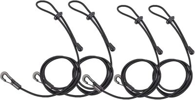 Linkrunning Kanokajak Surfing Båd Padle Snor Klip Sikkerhed Fiskestang Tether Holder4stk sort 120cm