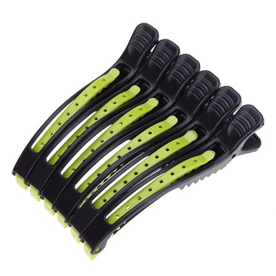 6pcs Salon Krokodille Hair Grips Clips Grøn