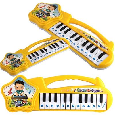 Handuo Børn's musikinstrument elektronisk klaver legetøj gul