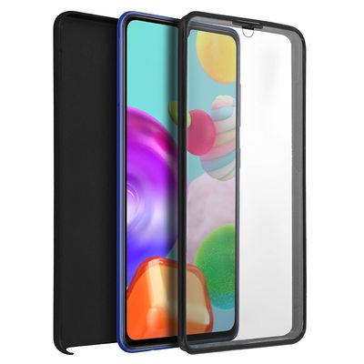Avizar 360 kotelo Galaxy A41 joustava etuosa ja jäykkä takaosa - musta
