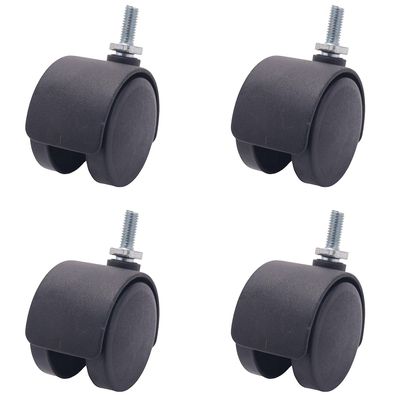6mm gängad spindel 40mm hjul roterbar kastare svart
