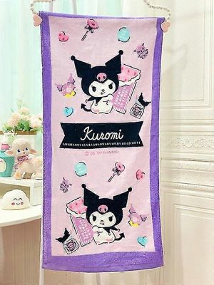 75cm Sanrios Cartoon Kawaii Cotton Kuromi Cinnamoroll Pompom Purin Mymelody Aikuiset lapset Kasvot Pyyhe Hiki Pyyhe Kylpypyyhe