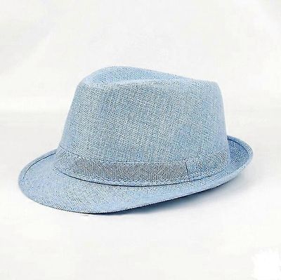 Summer Beach Hat Sun Jazz Panama Gangsteri Lippis Miehet Naiset Unisex Fedora Sininen