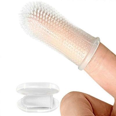 Blød silikone Pet tandbørste Finger tandbørste Dårlig ånde Care Pet Hund Cat Rengøring Hund Supplies Gennemsigtig
