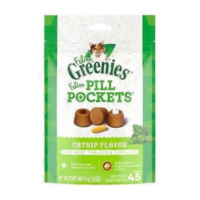 Greenies Pill Pockets Cat Catnip Treats, 1.6 oz (1 kpl pakkaus)