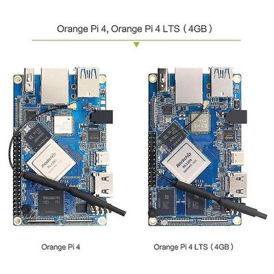 Til Orange Pi 4 +etui+blæser 4gb ddr4 16gb Emmc Rk3399 Wifi+bt5.0 Gigabit Ethernet Kør Android Debian