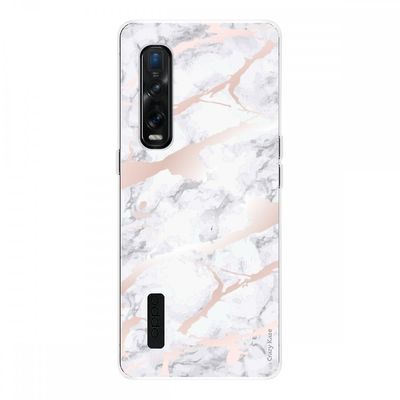 Crazy Kase Hull For Oppo Find X2 Pro i silikone Soft 1 Mm, Pink Marble