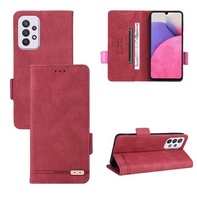 Gangxun Etui til Samsung Galaxy A33 5g læderetui Folio Flip med kreditkortspor Etui Coque Rød