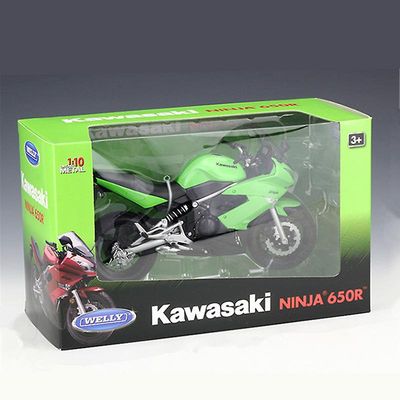 01:10 Kawasaki Ninja 650r Alloy Motorsykkel Modell Simulering Helstøpt Metal Street Motorsykkel Model Collection Childrens Gift With retail box