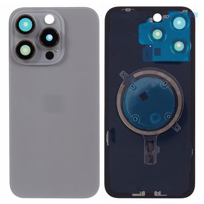 iPhone 15 Pro akkukotelo kiinnikkeellä + kameran linssin suojuksen vaihto-osa - luonnonvärinen Monivärinen Natural