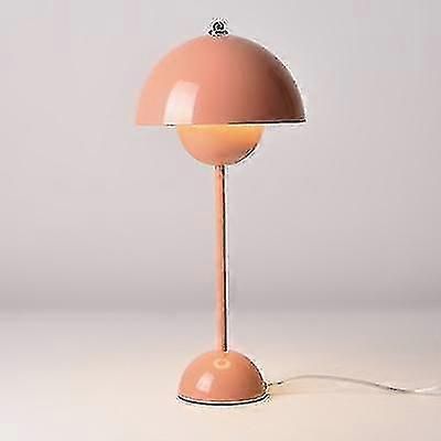 Modernit rautakukkaruukun pöytävalaisimet makuuhuoneen olohuoneen yöpöydän valot Kotitutkimuspöytä Lamppu E27 Valaisimet Vaaleanpunainen