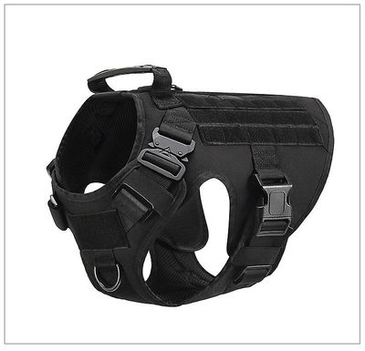 Handuo Pet Vest Seletøj Hund Training Vest åndbar med håndtag til store hunde sort M