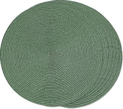 6 kpl pyöreää kudottua pöytämattoa ruokapöydille, pestävä, luistamaton, 38cm (oliivi, 6 kpl)