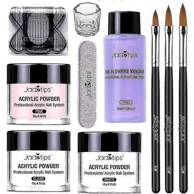 Olex Akryylikynsisarja, akryylijauhe ja nestesetti, ammattimainen akryylikynsiharja