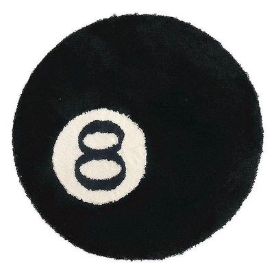 Simulering Biljard 8 Ball Rug Round Tufting Soft Chair Pad Anti-skli Badegulv Mat Barn Soverom Retro Svart No 8 Teppe Drop 100x100cm
