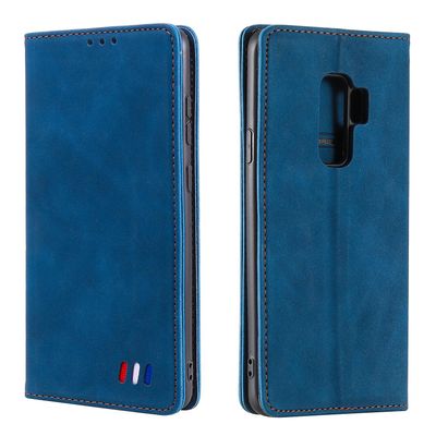 Etui til Samsung Galaxy S9 Plus Cover Magnetic Closure Wallet Book Flip Folio Stand View Læder cover Stødsikker - Blå
