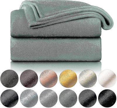 Pörröinen pehmopeitto - korkealaatuinen peitto, erittäin pehmeä fleecepeitto sohvanheittona, päiväpeite tai olohuoneen peitto Kesä vihreä 130 x 150 cm