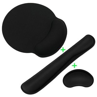 Musemåtte med gel håndled hvile skridsikker base håndled hvile pad ergonomisk musemåtte til maskinskriver Office Gaming Pc Laptop three-piece set