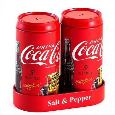 Famous Brands Coca-Cola vintage -tyylinen suola- ja pippurisekoitussarja Punainen