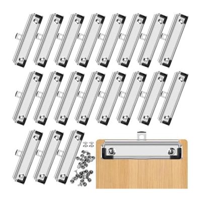 20 kpl pakkaus leikepöytäklipsuja, 12 cm, asennettavat metalliset pahvikoukut toimisto- ja askartelukäyttöön hopea