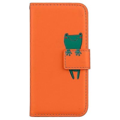Yhteensopiva Samsung Galaxy Note 9 -kotelon iskunkestävä Hauska 3D Animal Frog Flip Pu Nahka Söpö Magneettinen Sulkemisteline Lompakon kansi - Oranssi
