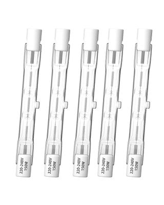 R7s-halogeenilamppu 78 mm 150 W, R7S himmennettävä, J-tyyppi J78, lämmin valkoinen 2800 K 2100 lm, kaksipäinen lineaarinen lamppu, 5 kpl:n pakkaus